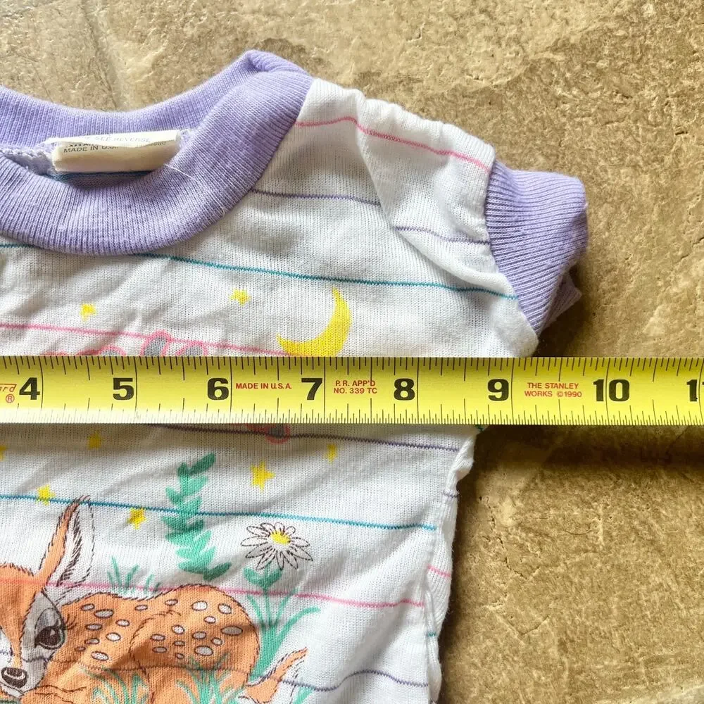 Vtg 80s Ronnie Jama Doll Sleep Shirt Nightgown Fawn Deer Spanish Kitsch Animals